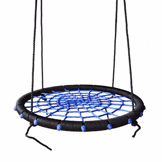 새로운 도착은 접시 회전 야외 나무 라운드 로프 스파이더 웹 스윙을 완전히 조립합니다.