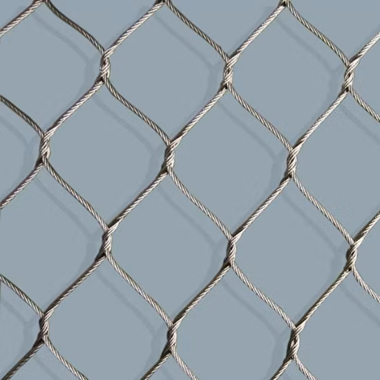 316L 손으로 짠 X 텐드 유연한 다이아몬드 동물원 케이블 메쉬 그물, 철저한 녹색 벽/난간 울타리 케이블 메쉬